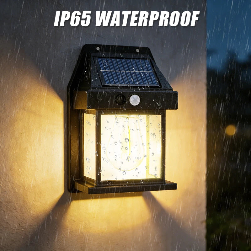 Solar Wall Lights Outdoor Dusk to Dawn Solar Motion Lights Outdoor Waterproof 3 Lighting Modes Wall Mount Light Sconces For Outside Patio Fence Yard Garage 2 Pack LED Street Light