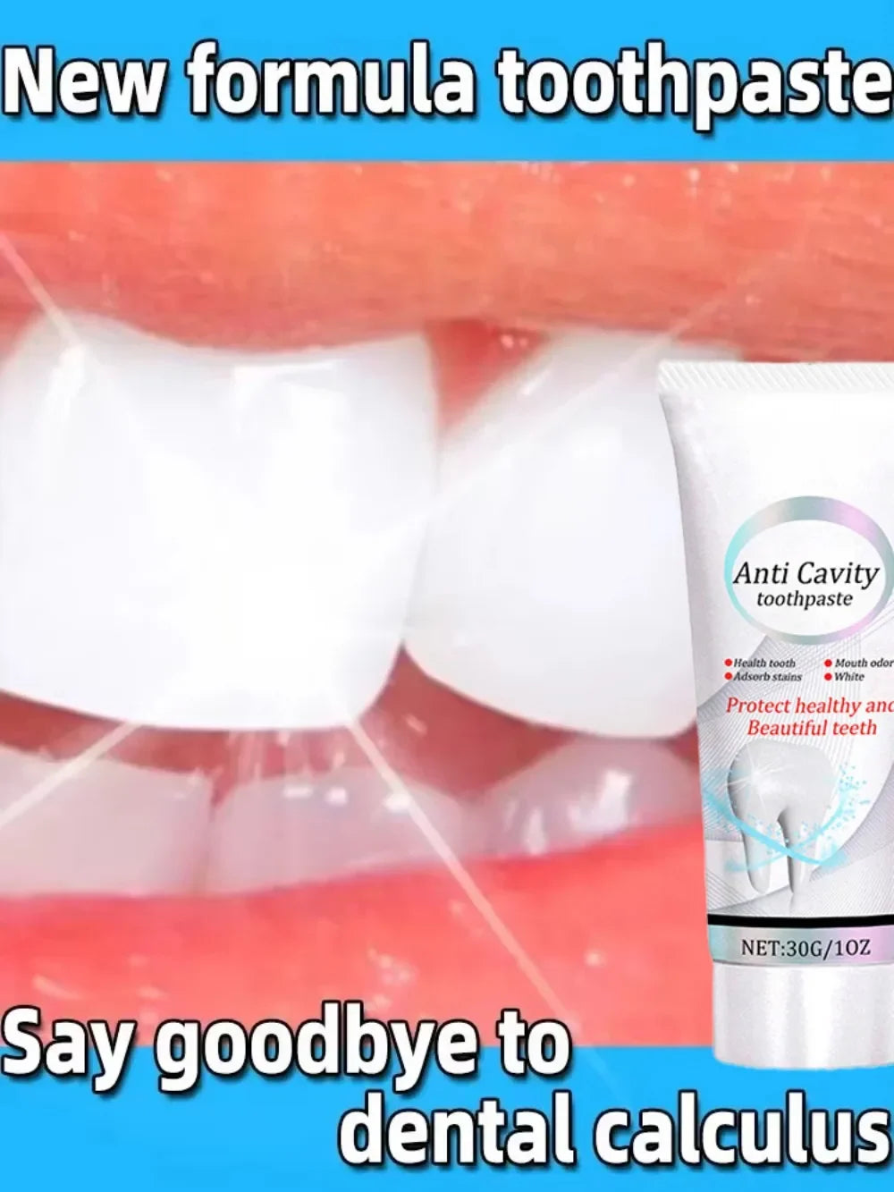 Tidesmit teeth whitening toothpaste for cavity prevention, plaque removal, and fresh breath.