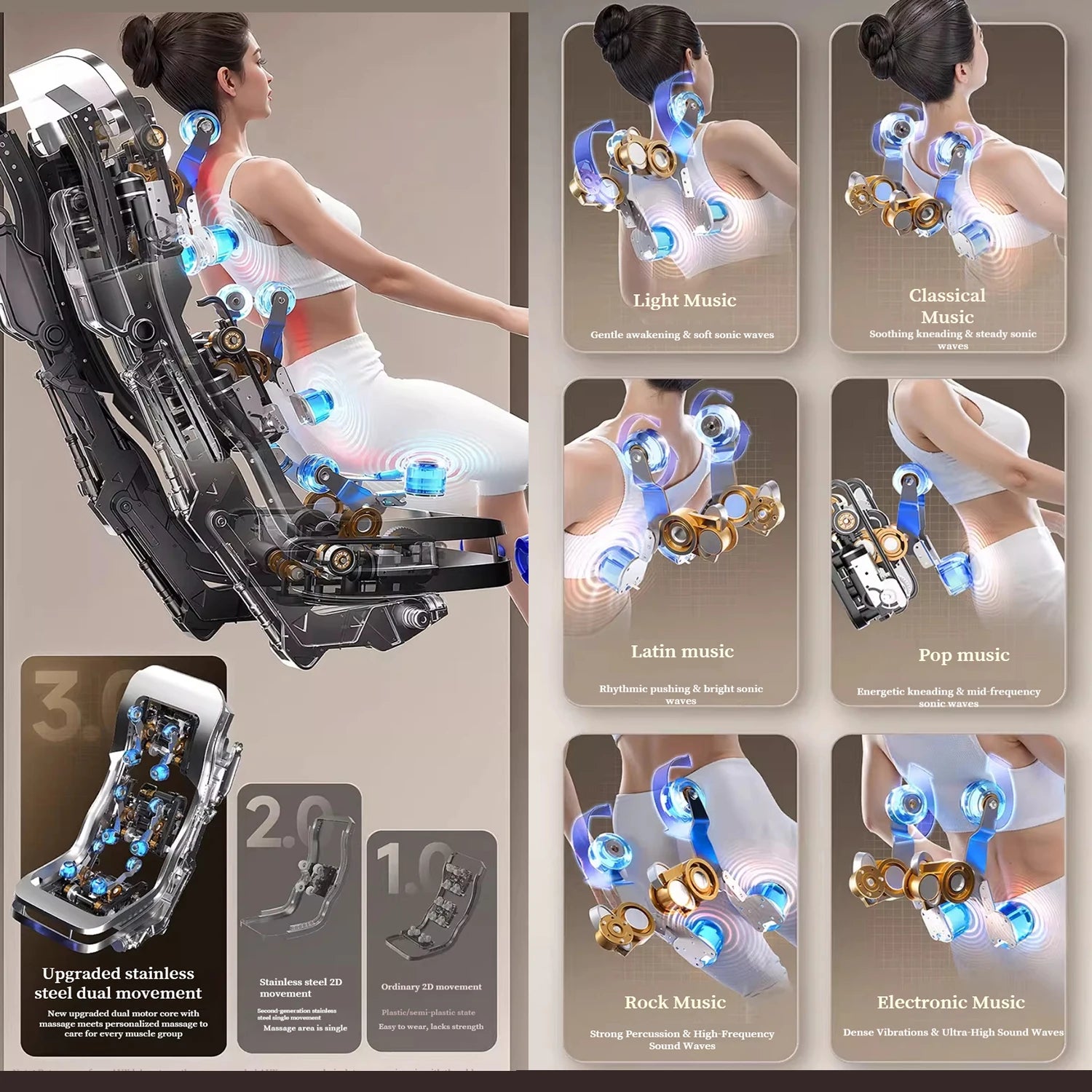 Zero Gravity SL Track Massage Chair with Heat Therapy - Tidesmit Body Shaping Massage Equipment Tidesmit