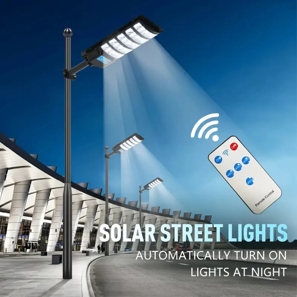 Super Bright Solar Light, 288 LED Outdoor Dusk To Dawn Solar Street Light, Road Area Lamp Waterproof Backyard Security Lighting