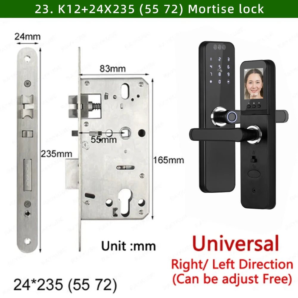 CDOK K12 Tuya WiFi smart door lock, remote unlocking, with cat-eye camera and face unlocking