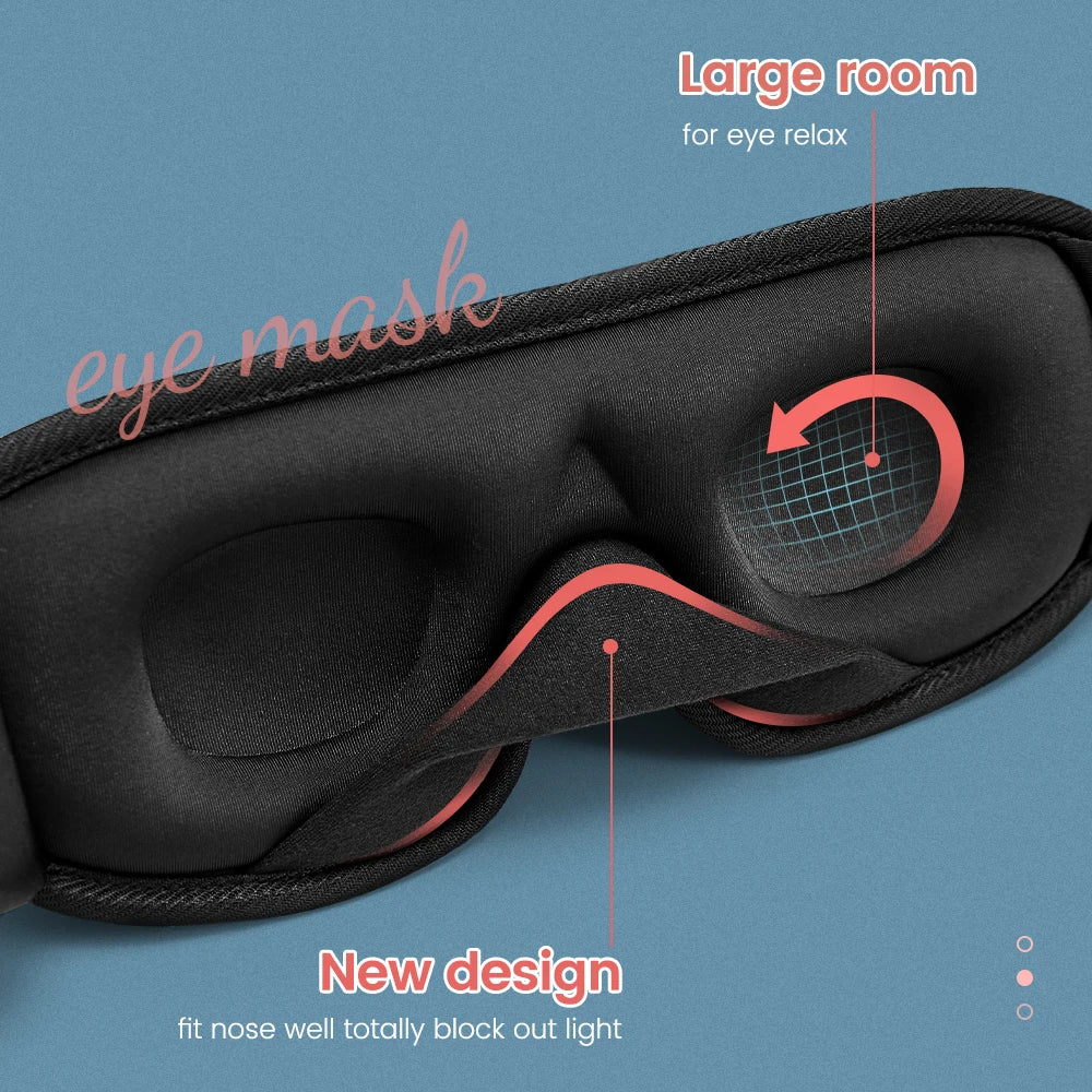 3D Sleep Eye Mask for Sleeping Mask Soft Memory Foam Eye Shades Blindfold Sleeping Aid Face Eyepatch Mask for Travel Couple Gift