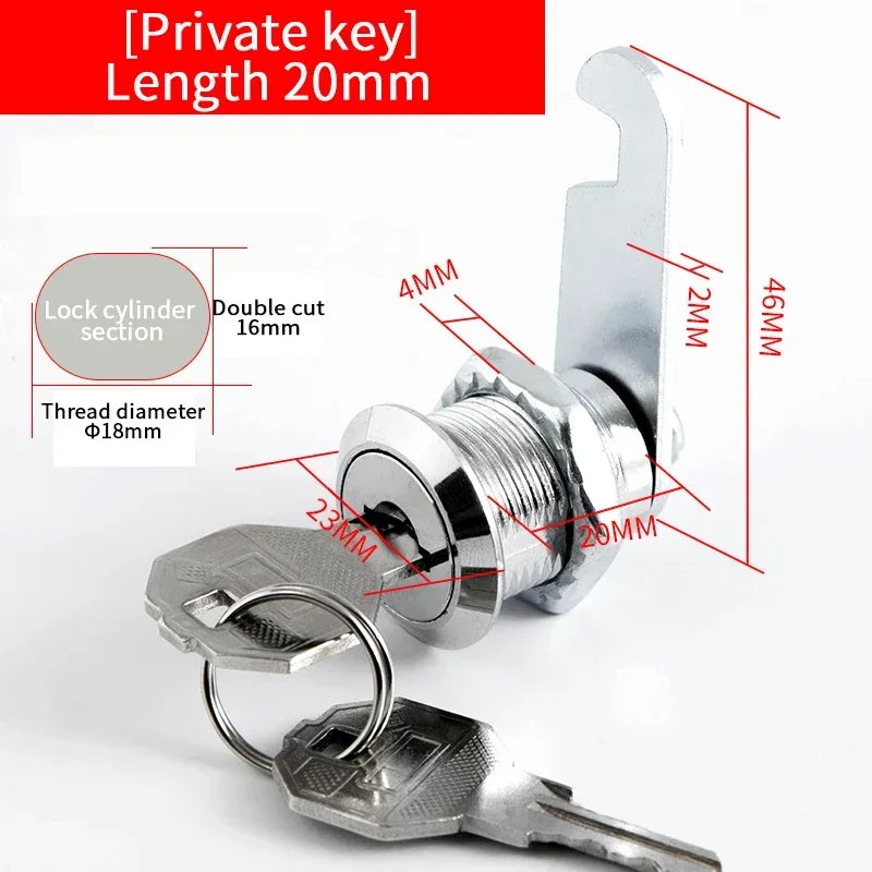 5/20/100SETS 16mm 20mm 25mm 30mm 35mm Metal Rotary Key Switch Push Button Lock Switch Latching Cylinder Cabinet Security Locker