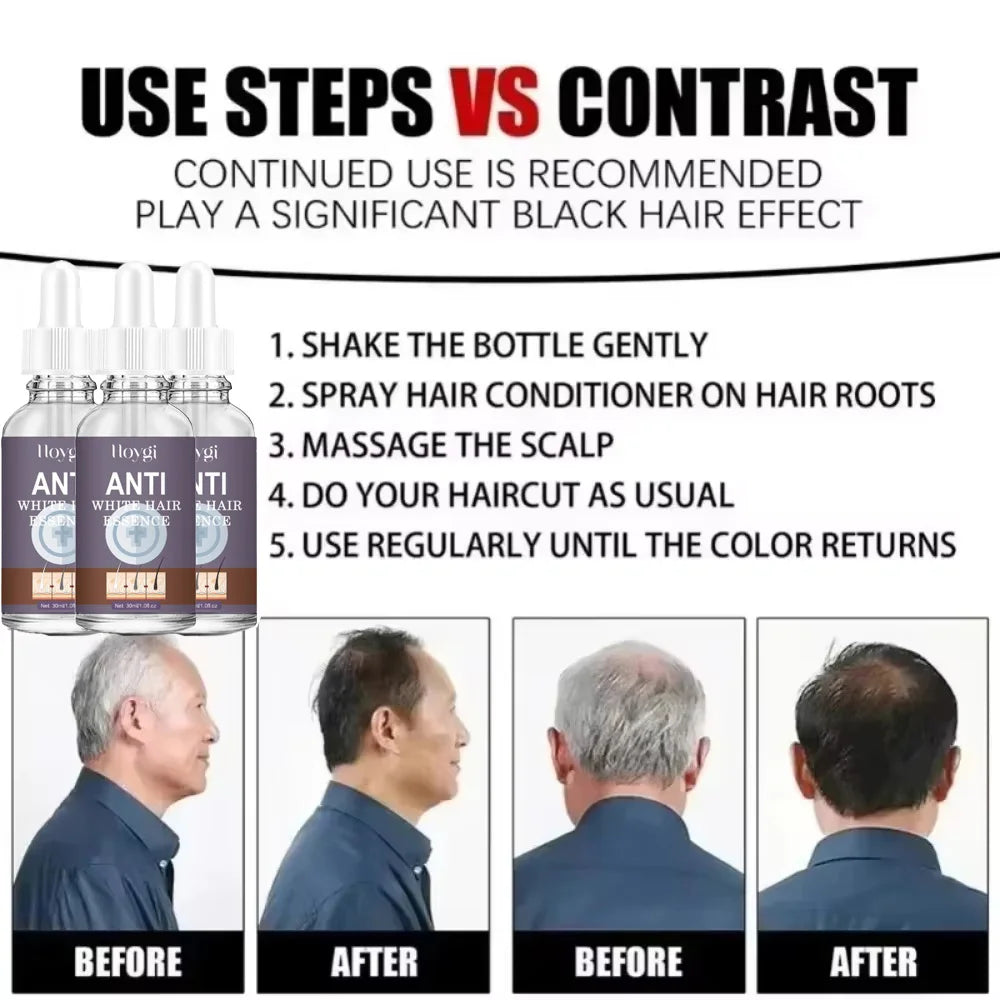 Natural Hair Care Essence Serum Anti Gray Nourish Repair For All Hair Types