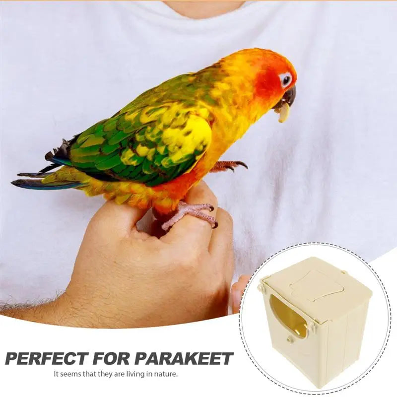4pcs plastic bird breeding nesting boxes for parakeets and lovebirds, perfect for comfortable hanging incubation.