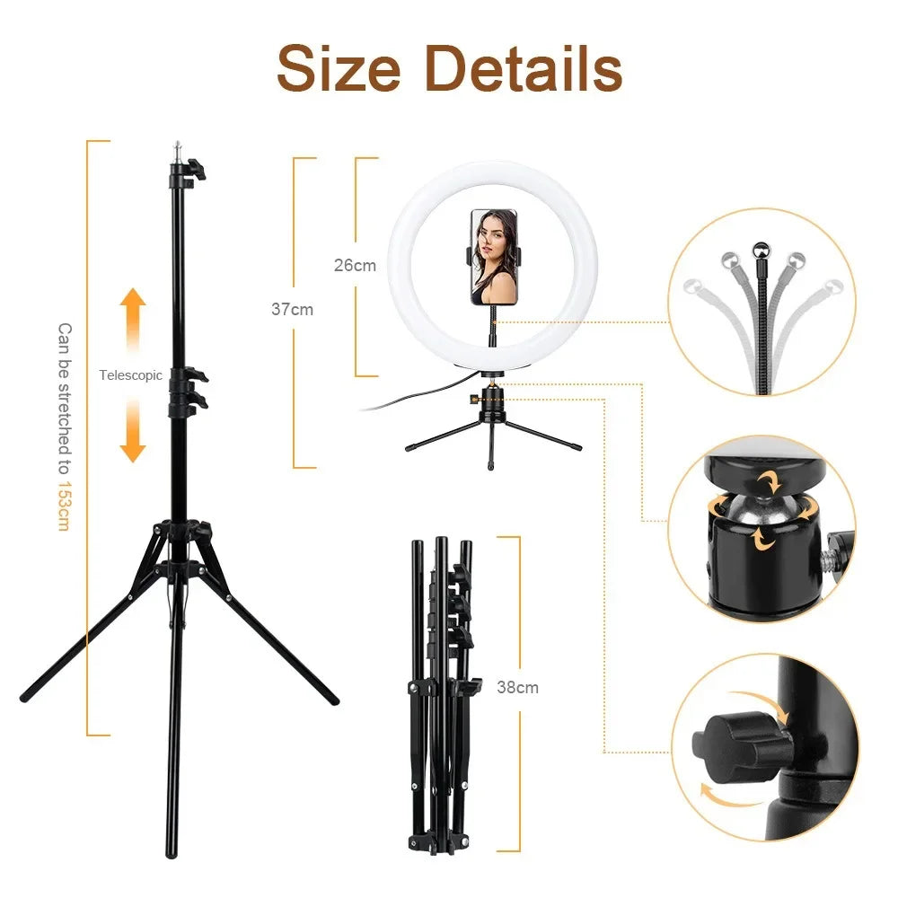 RGB Ring Light with Tripod Stand & Remote for Pro Content Creation Tidesmit