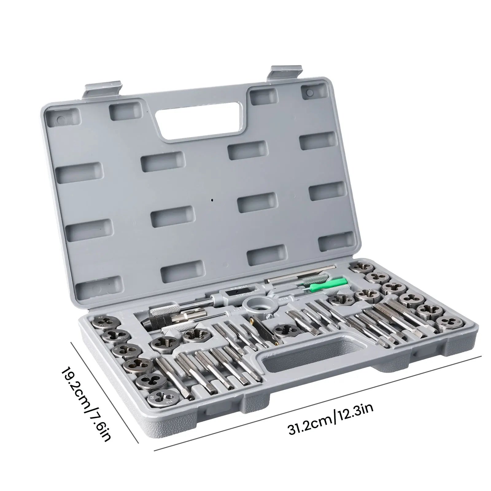 Podofo 40Pcs Tap and Die Set Metric Size M3-M12 Hand Threading Tool Kit for Metal Working Thread Repair Tool