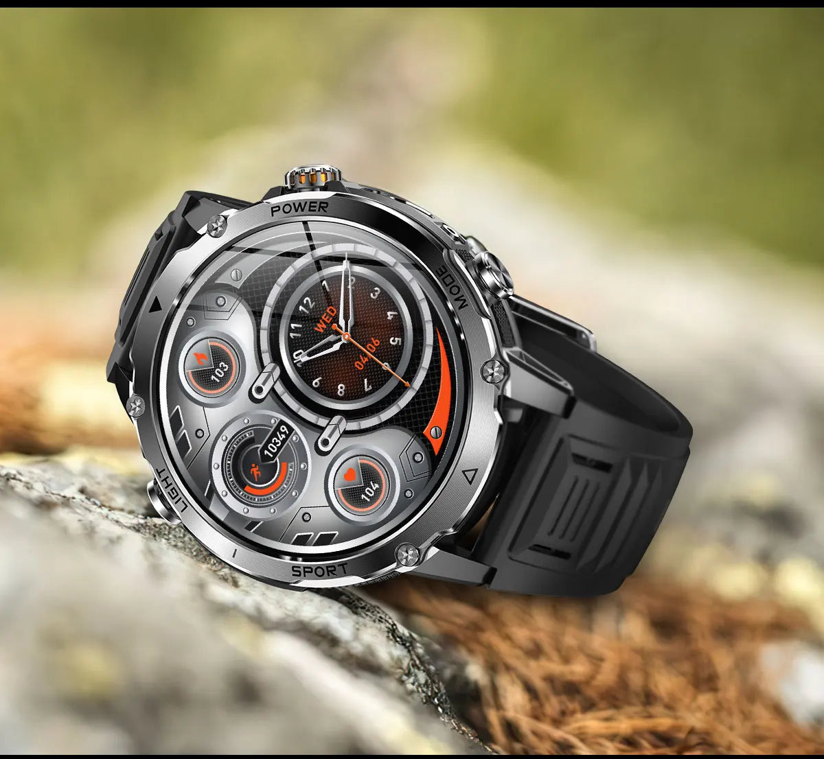 New GPS Sapphire Glass Smartwatch Business men 1.7-inch AMLED Screen Clock 1400mAh Battery 10ATM waterproof Titanium alloy Watch