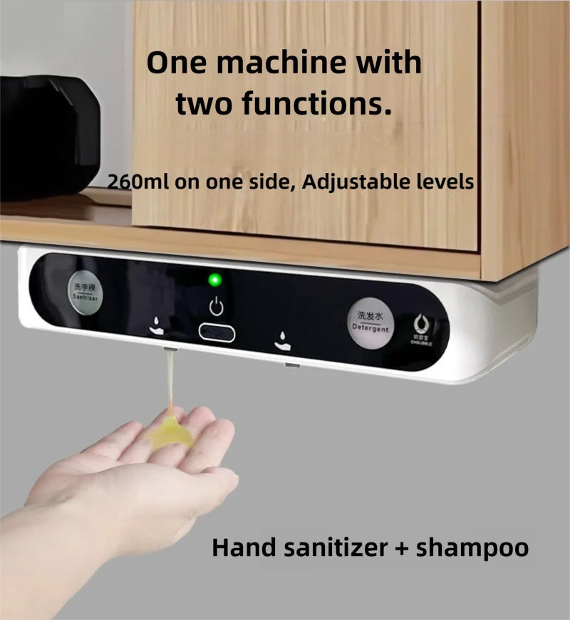 OHBUBBLE mirror cabinet under-sensor wall-mounted hidden double-head soap dispenser automatic sensor hand wash machine
