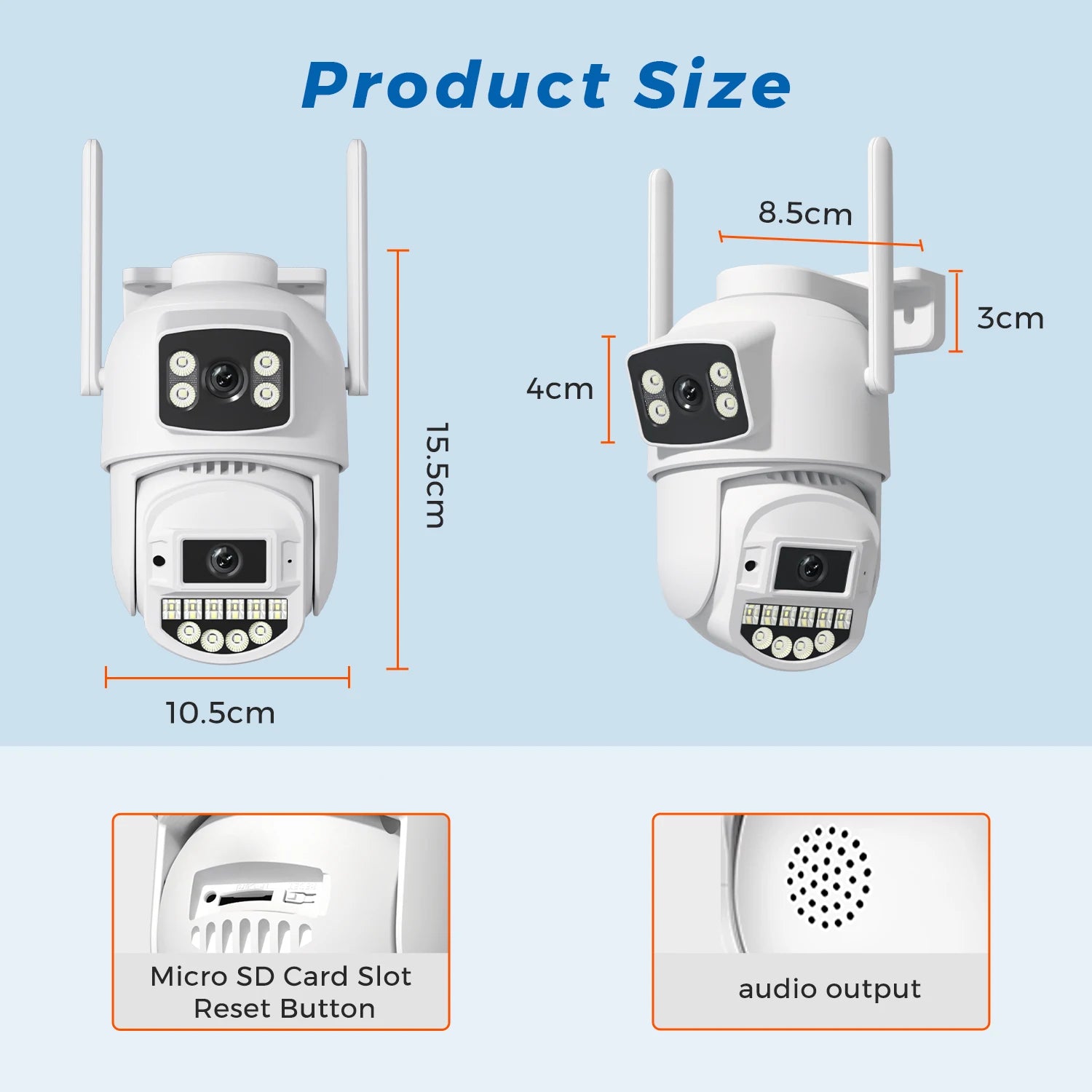 10MP 5K IP Camera Dual Lens 5GHz WIFI PTZ Outdoor Wireless Surveillance Camera Auto Tracking Night Vision Home Security Monitor