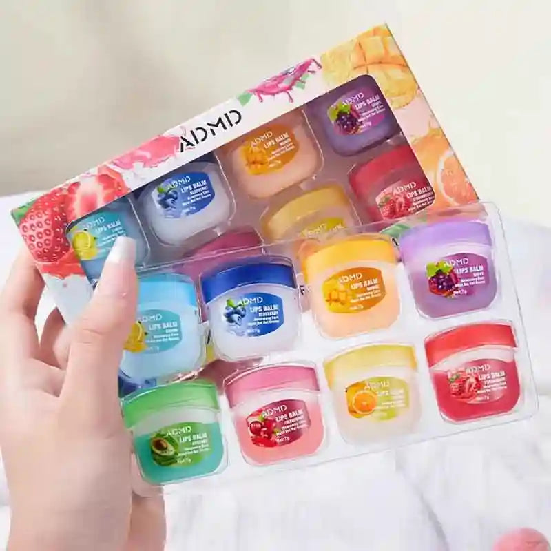 Fruit Lip Balm Set | Moisturizing Lip Care Treatment 8 Pack by Tidesmit Lip Care 2 box Tidesmit