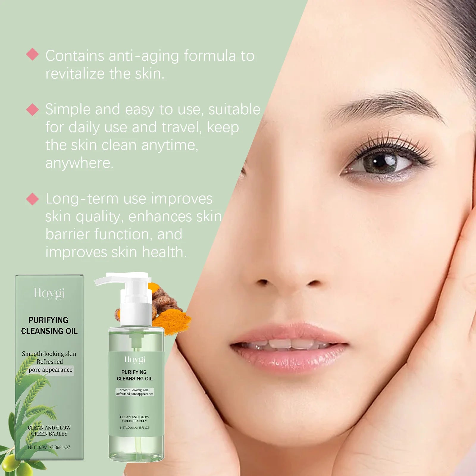 HOYGI Makeup Removal Oil Deep Cleansing Reduce Blackheads Purifying Pores Hydrating Moisturizing Non Greasy for All Skin Types