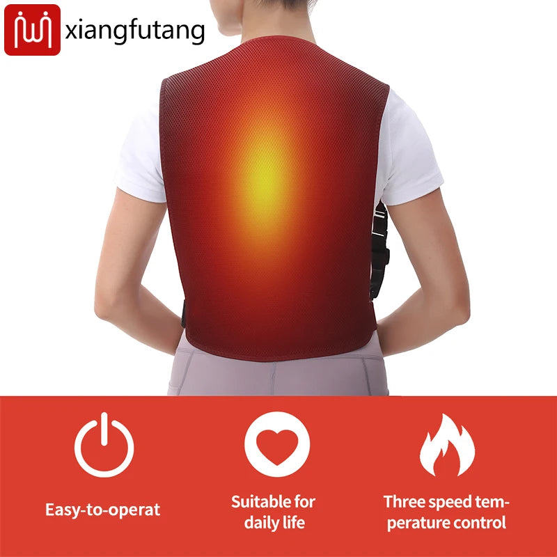 Electric Heated Back Pad: Deep Tissue Heat Therapy - 3-Level Relief Massage Cushion Tidesmit