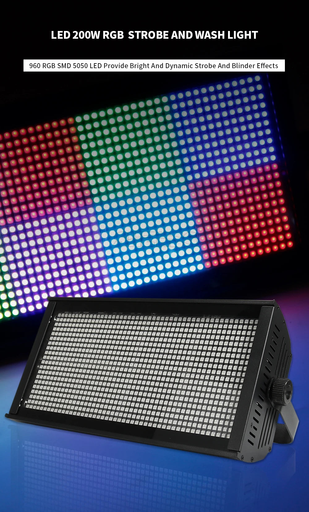 SHEHDS 2/4Pcs LED 200W RGB Marquee Strobe Light 960 SMD 5050 RGB LED For DJ Disco Wedding Nightclub