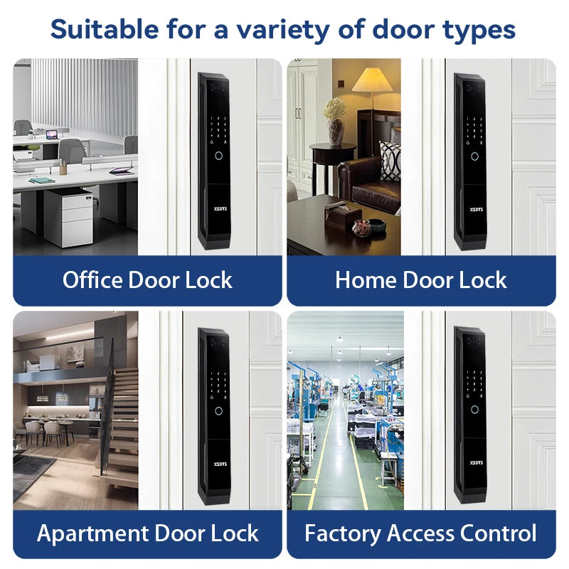 XSDTS TT-LOCK APP Voice Intercom Palmar vein Camera Smart Lock 3D Face Recognition Fingerprint Password Smart Door Lock