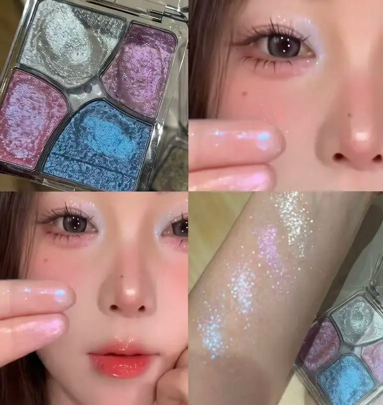 Tidesmit Herorange floral four-grid palette with matte highlighter blush and eyeshadow in a soft texture finish
