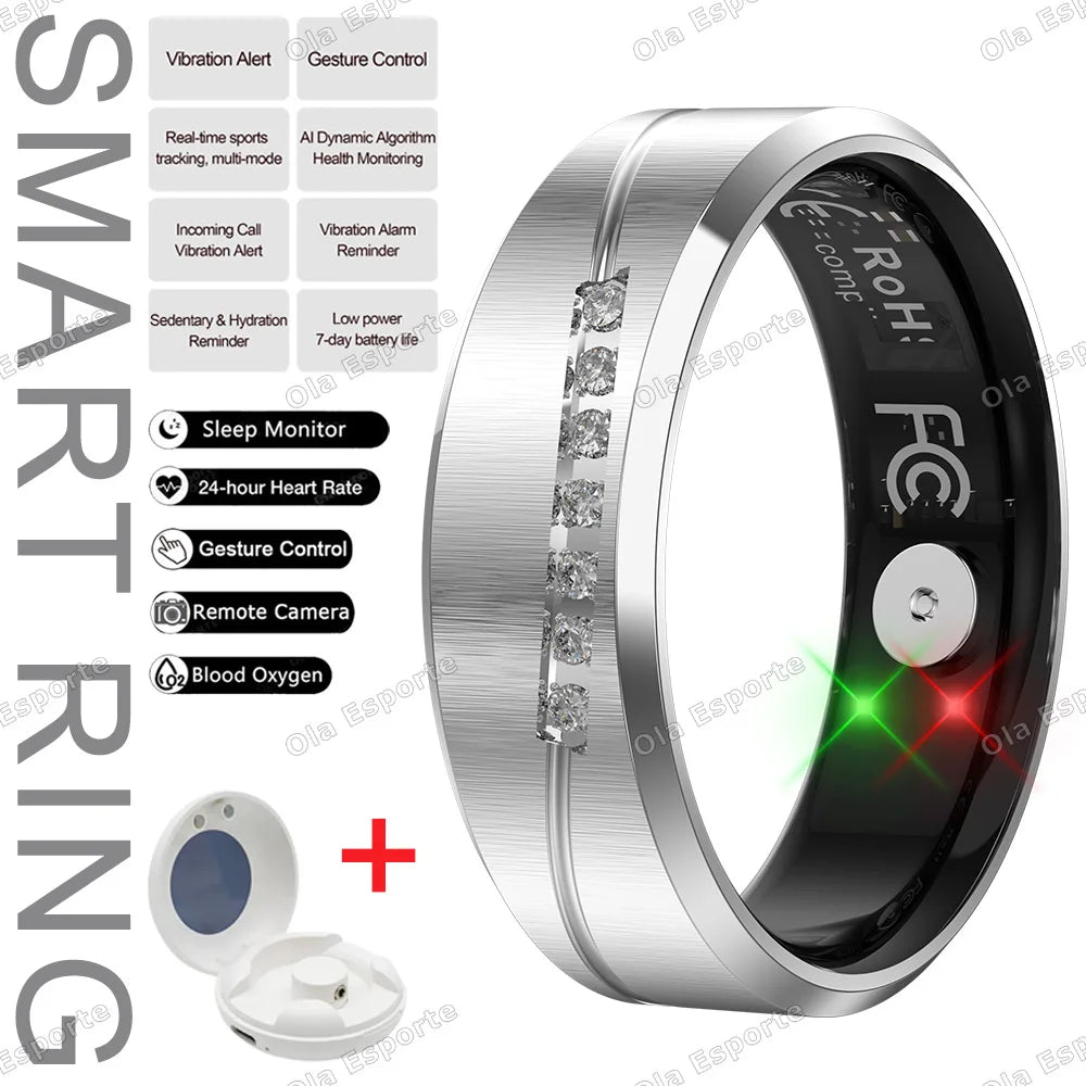 New vibration Smart Ring with Call/alarm clock reminder Heart Rate Body Temperature Health Monitor Smartring Exercise mode ring