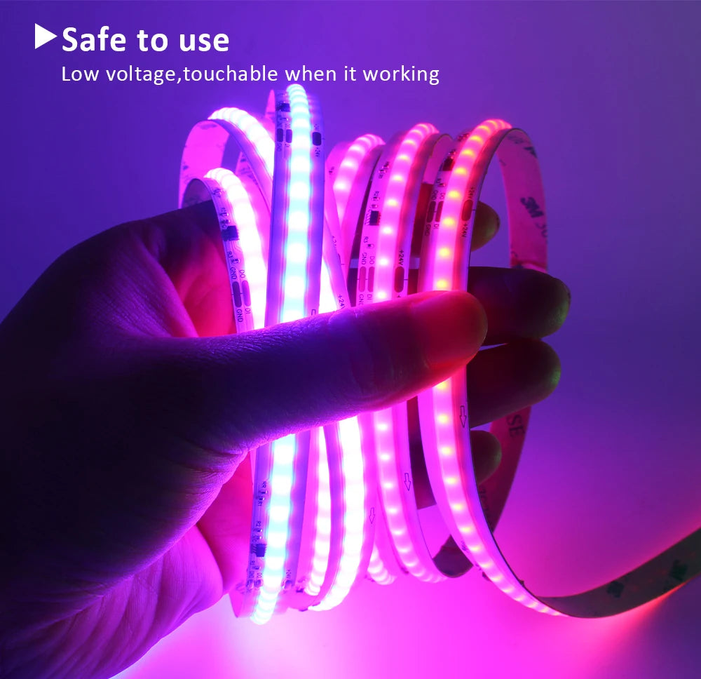 5M 10M 15M 20M Wifi RGBIC LED Strip Light 24V COB WS2811 Pixel Flexible Ribbon FairyNest APP IR Remote Alexa Voice Control Lamp