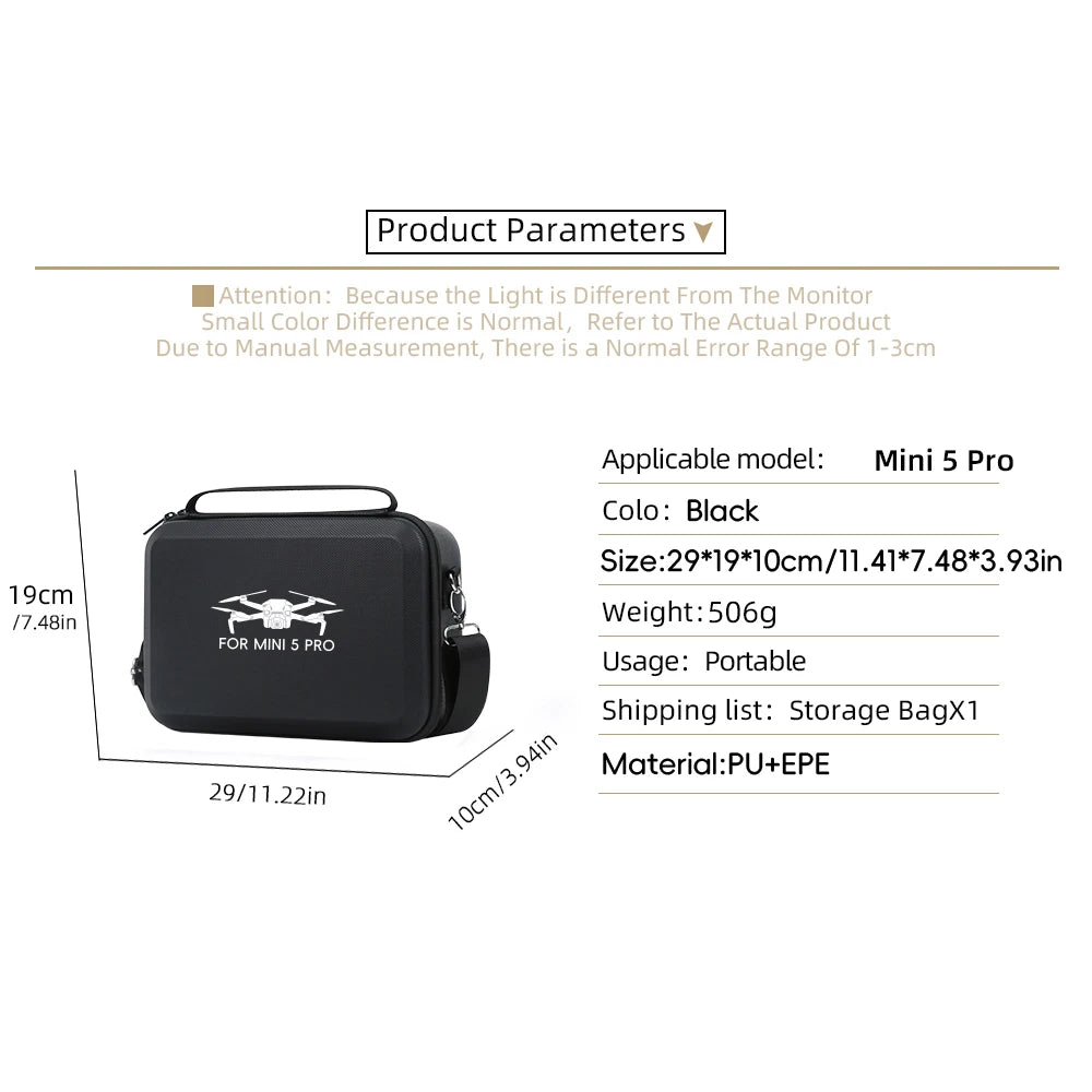 DJI Mini 5 Pro Carrying Case | Hard Shell Shoulder Storage Bag Tidesmit