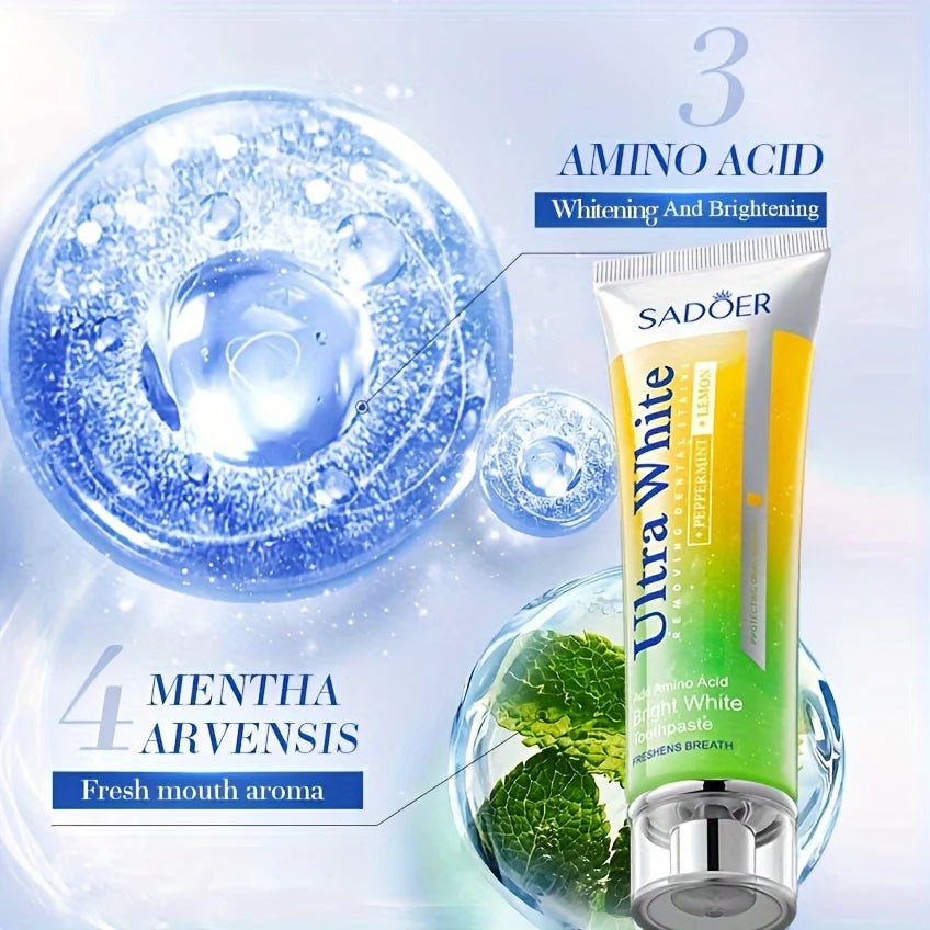 Tidesmit Lemon Mint whitening toothpaste tube for teeth brightening and fresh breath 100g