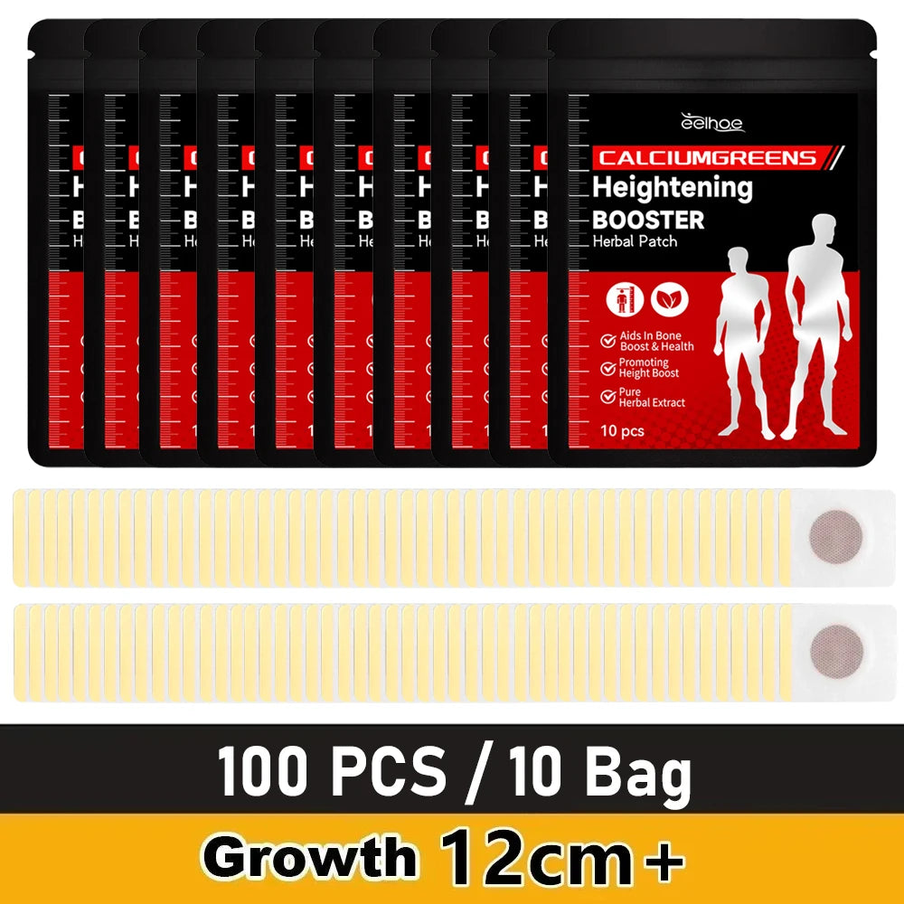 Height Growth Hormone Enhancer Plaster Grow Taller Foot Patch Bone Strength Calcium Vitamin D Supplements for Adults and Teen