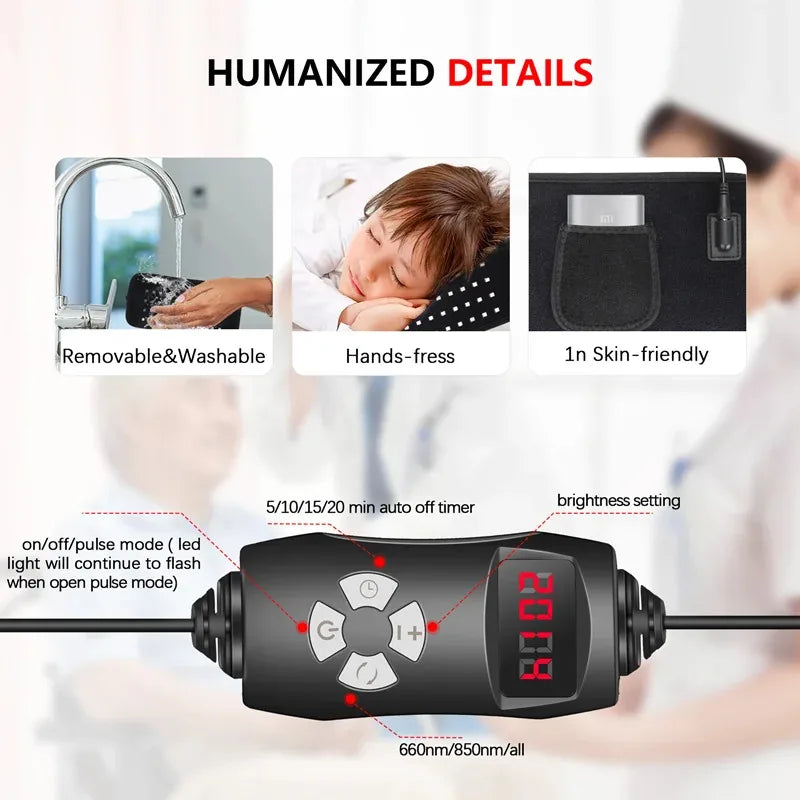 Red Light Therapy Belt for Lower Back Pain - Portable Muscle Relief Body Shaping Massage Equipment Tidesmit