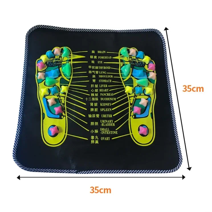 Acupressure Foot Massage Mat: Portable Wellness Tool for Relief Relaxation Treatment 35CM x 35CM Tidesmit