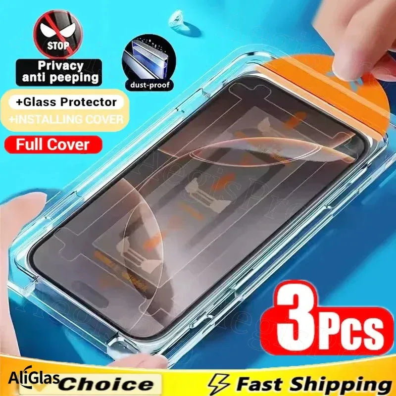 Privacy Screen Protector for Samsung Galaxy - 3 Pack Anti-Peep Tempered Glass 3 Pieces Anti Peeping Tidesmit