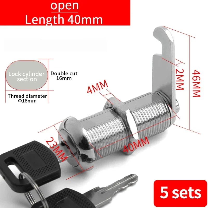 5/20/100SETS 16mm 20mm 25mm 30mm 35mm Metal Rotary Key Switch Push Button Lock Switch Latching Cylinder Cabinet Security Locker