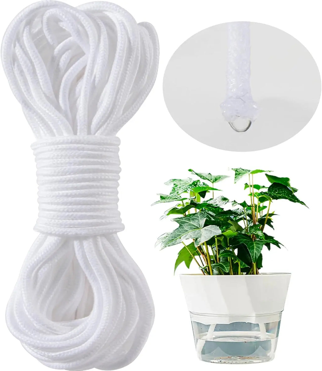 5-20M Self-Watering Wick Cord Vacation Planter Pot DIY Automatic Watering Device System Potted Auto Drip Waterer Cotton Rope