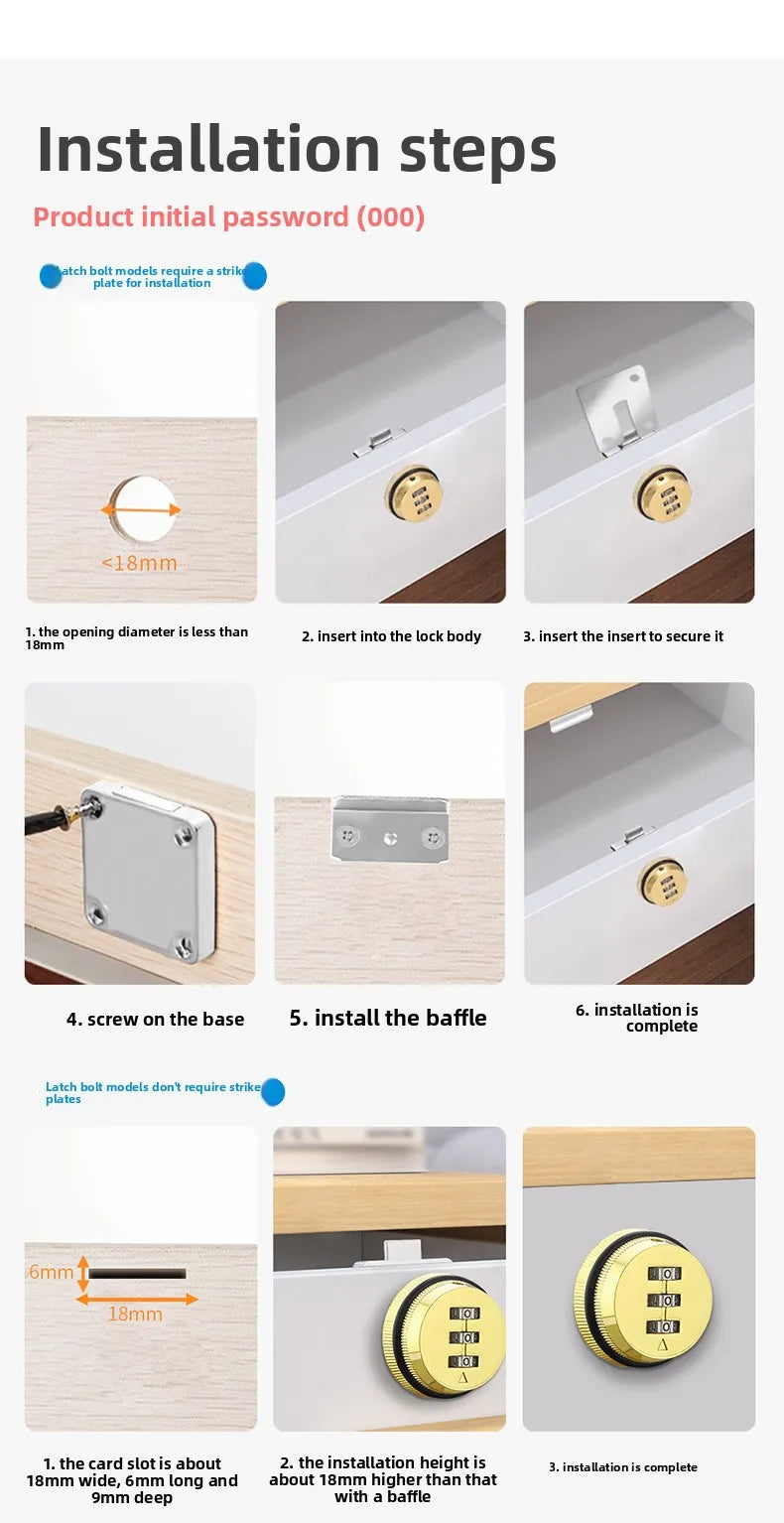 KOB Smart Cabinet Cam Lock - Remote Unlock Fingerprint Password Lock for Office Desk File Metal Cabinet Drawer