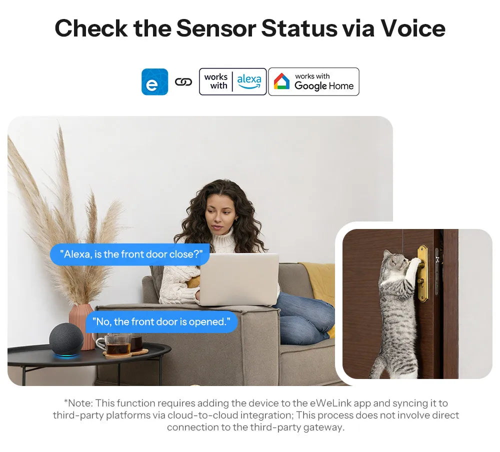 SONOFF SNZB-04PR2 SenseGuard DW Gen2 Zigbee Door/Window Sensor Active Security With Tamper Alerts Matter Bridge Via Apple Home