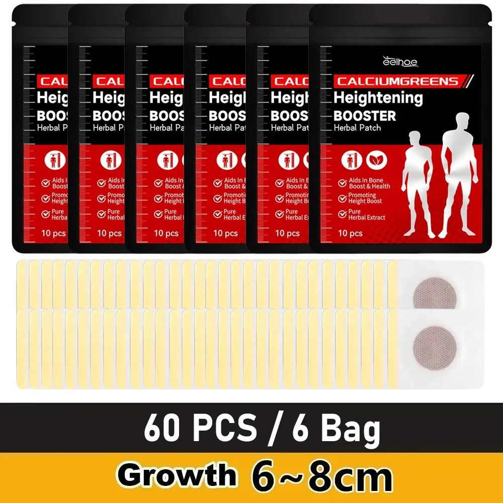 6/10/60PCS Height Growth Patch Promote Bone Heightening Calcium Vitamin D Supplement Adult Children Height Enhancer Foot Patches