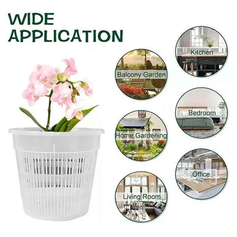Meshpot Clear Orchid Pots Plastic Orchid Pot with Hole Nursery Flower Breathable Basin Outdoor Planters Gardening Tool Wholesale