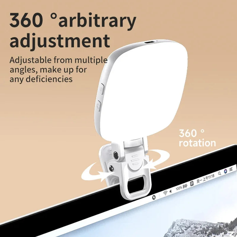 Portable LED Selfie Light - Rechargeable Video Lighting for Content Creation Tidesmit