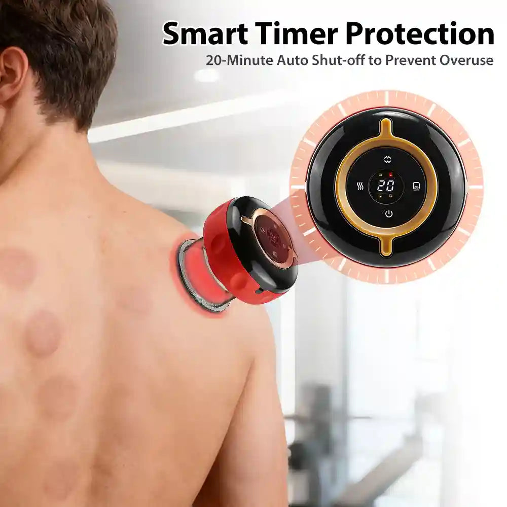 Electric Cupping Massager: 12-Gear Heat Therapy for Muscle Relief Massage Roller Tidesmit