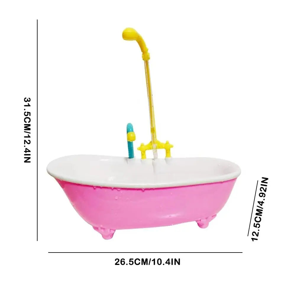 Automatic plastic parrot bathtub with shower head in pink for parakeets and birds, dimensions 26.5x12.5x31.5cm.
