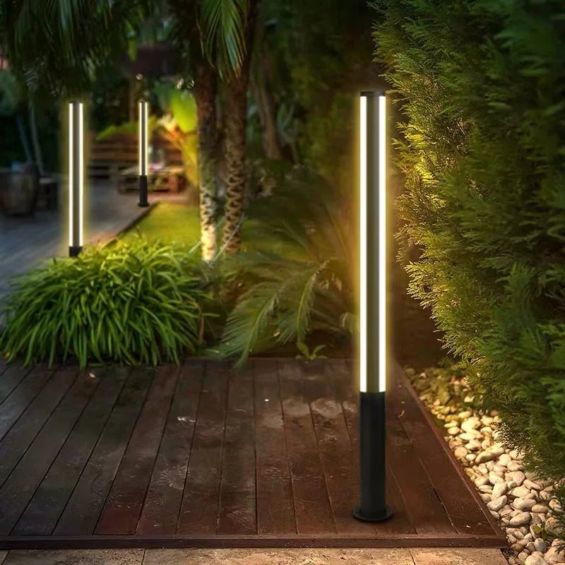 Outdoor Overleng IP65 Waterproof LED Lawn Light 85-265V Landscape Trihedral Luminescence Street Lamp For Villa Door Decoration