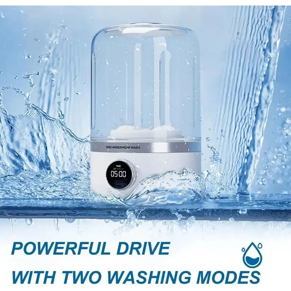 Tidesmit 1L portable mini washing machine for underwear and socks showing compact bucket drainage and spin feature