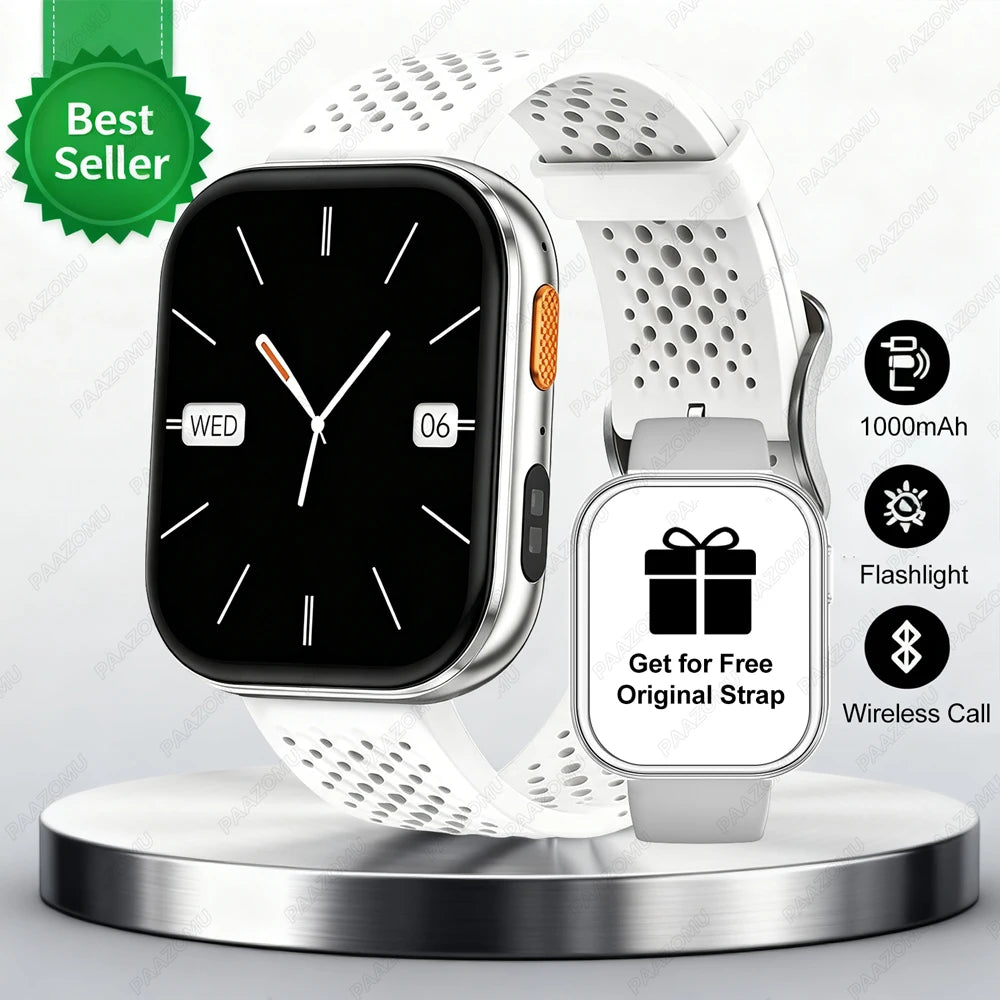 New 1000mAh Battery Smart Watches Men Heart Rate Sleep Monitor Bluetooth Call IP68 Waterproof Smartwatch Women For Android iOS