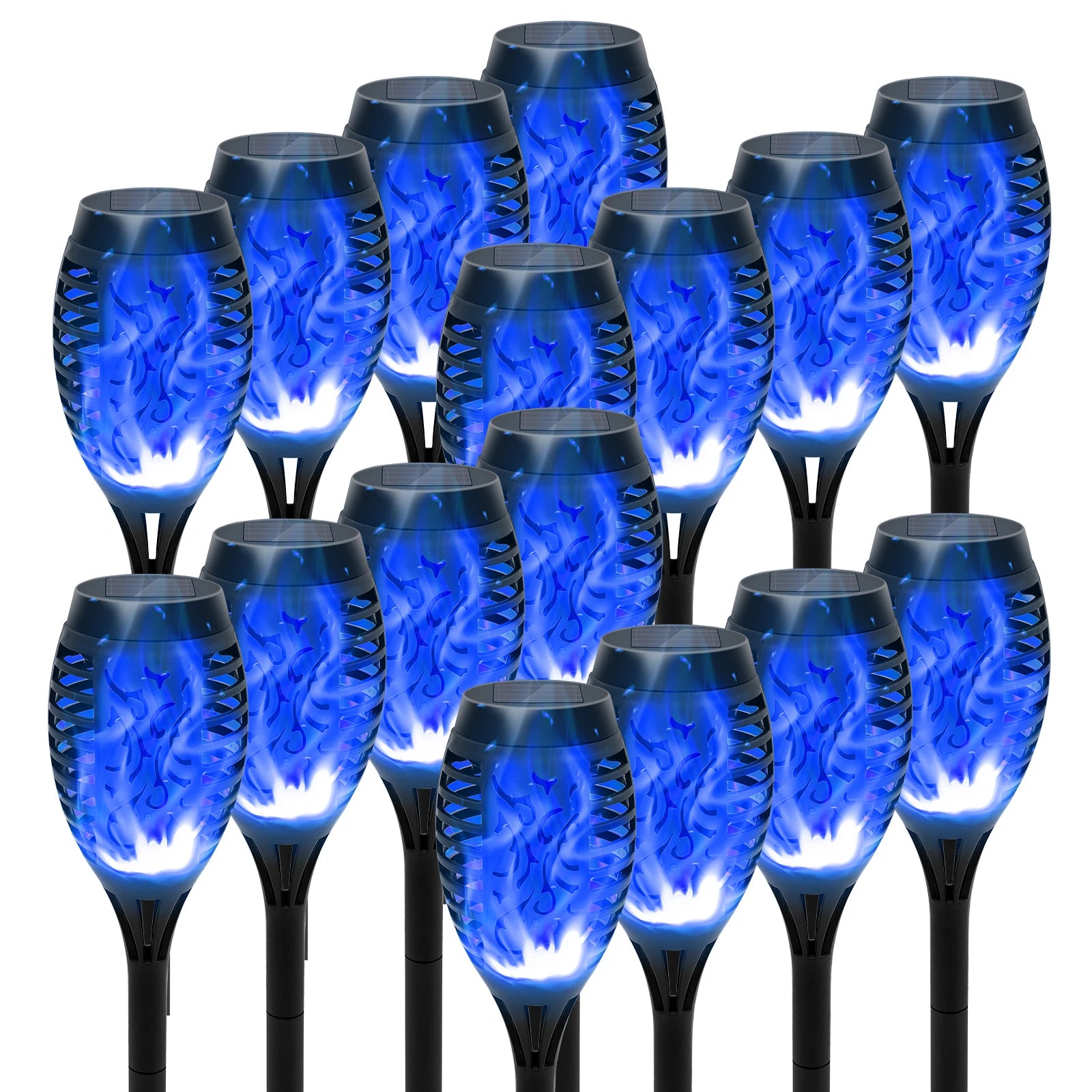 12LED Solar Flame Torch Lights Flickering Waterproof Garden Decoration Outdoor For Lawn Path Yard Patio Floor Lamps
