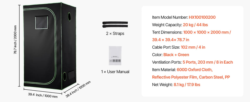 SucceBuy Indoor Grow Tent Kit Indoor Plant Tent with Ventilation System High Reflective Mylar Growing Tents for Flower Veggie