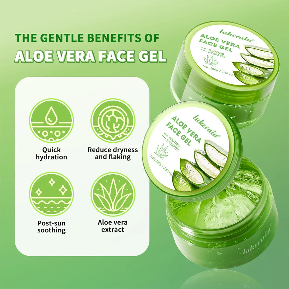 Aloe Vera Gel Lightening Moisturizing Soothing Natural Organic Aloe Vera Gel Reduce Redness Hydrate Exfoliation Skincare