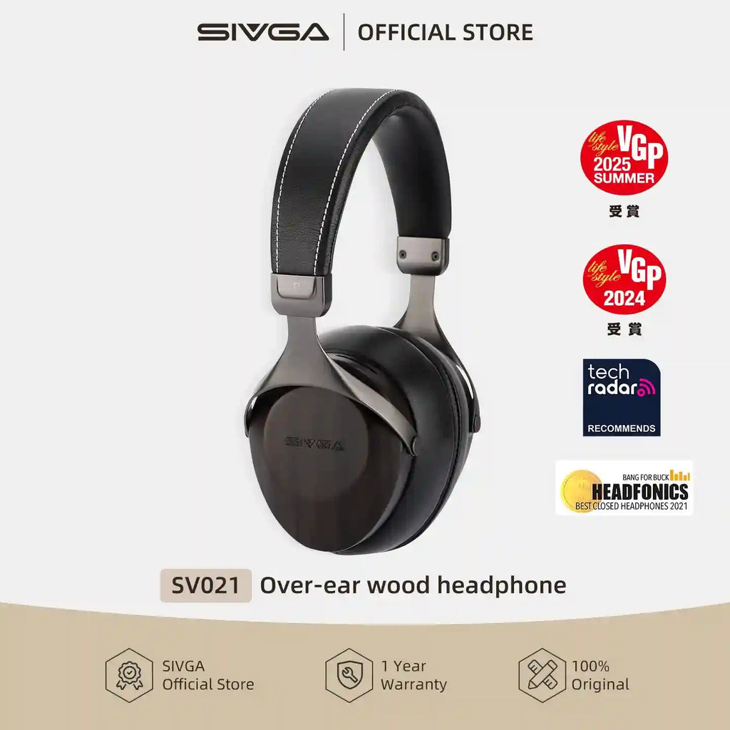 Closed Back Wood Headphones - High Fidelity 50mm Studio Monitor Tidesmit