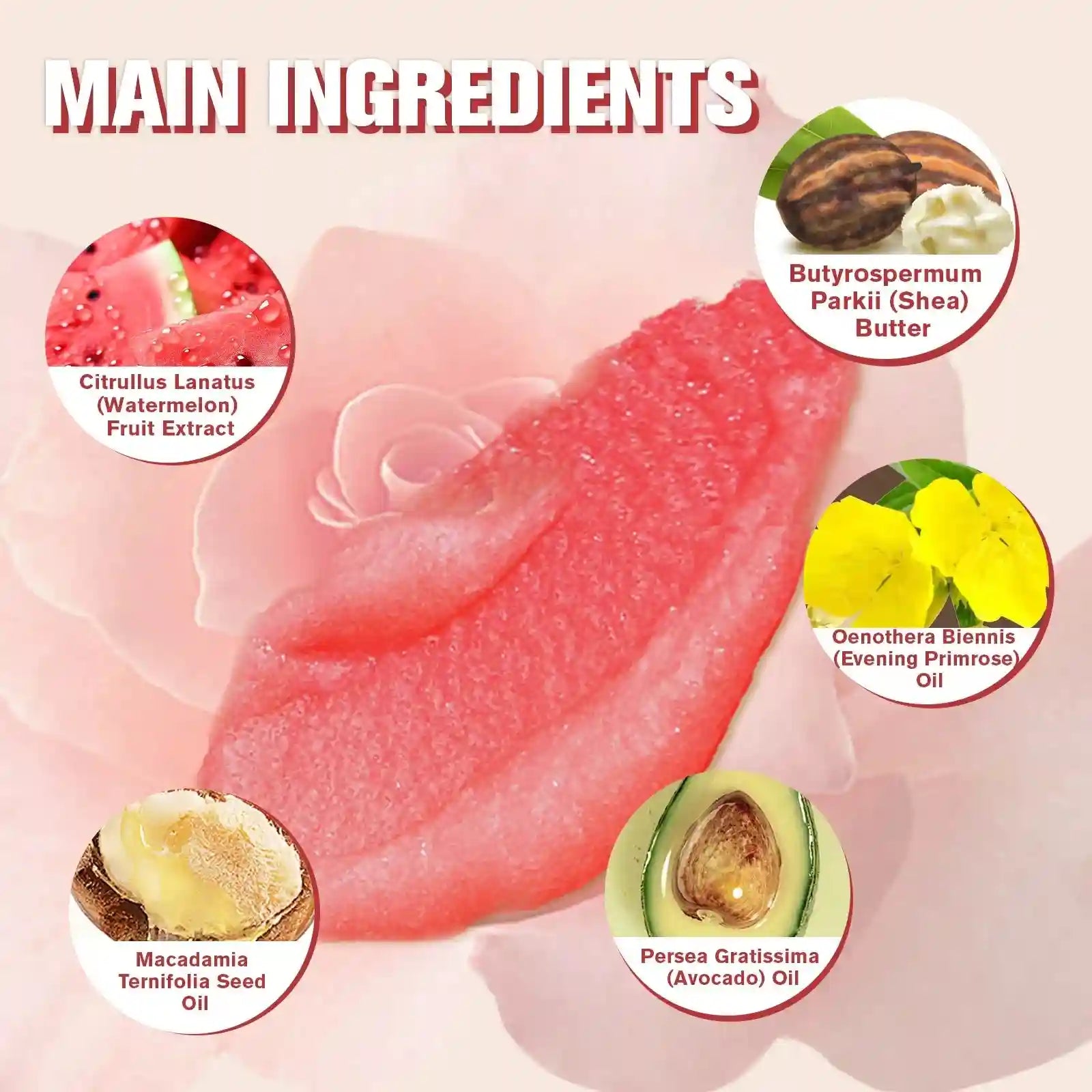 Watermelon Lip Scrub | Moisturizing Lip Treatment & Exfoliator by Tidesmit Lip Care Tidesmit