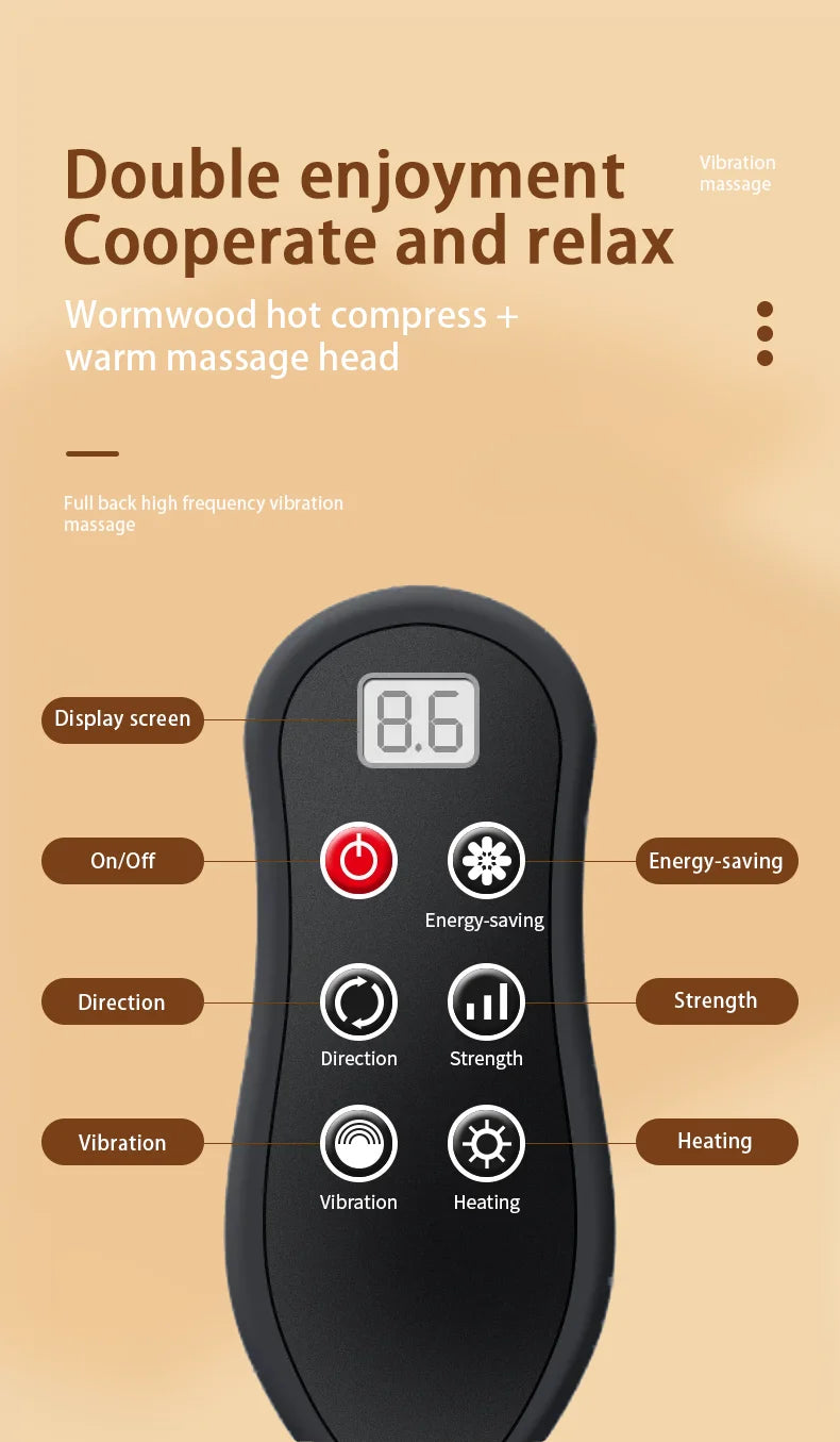 Electric Cervical Neck Massager with Heat Therapy and Airbag Traction Back Massage Instrument Tidesmit