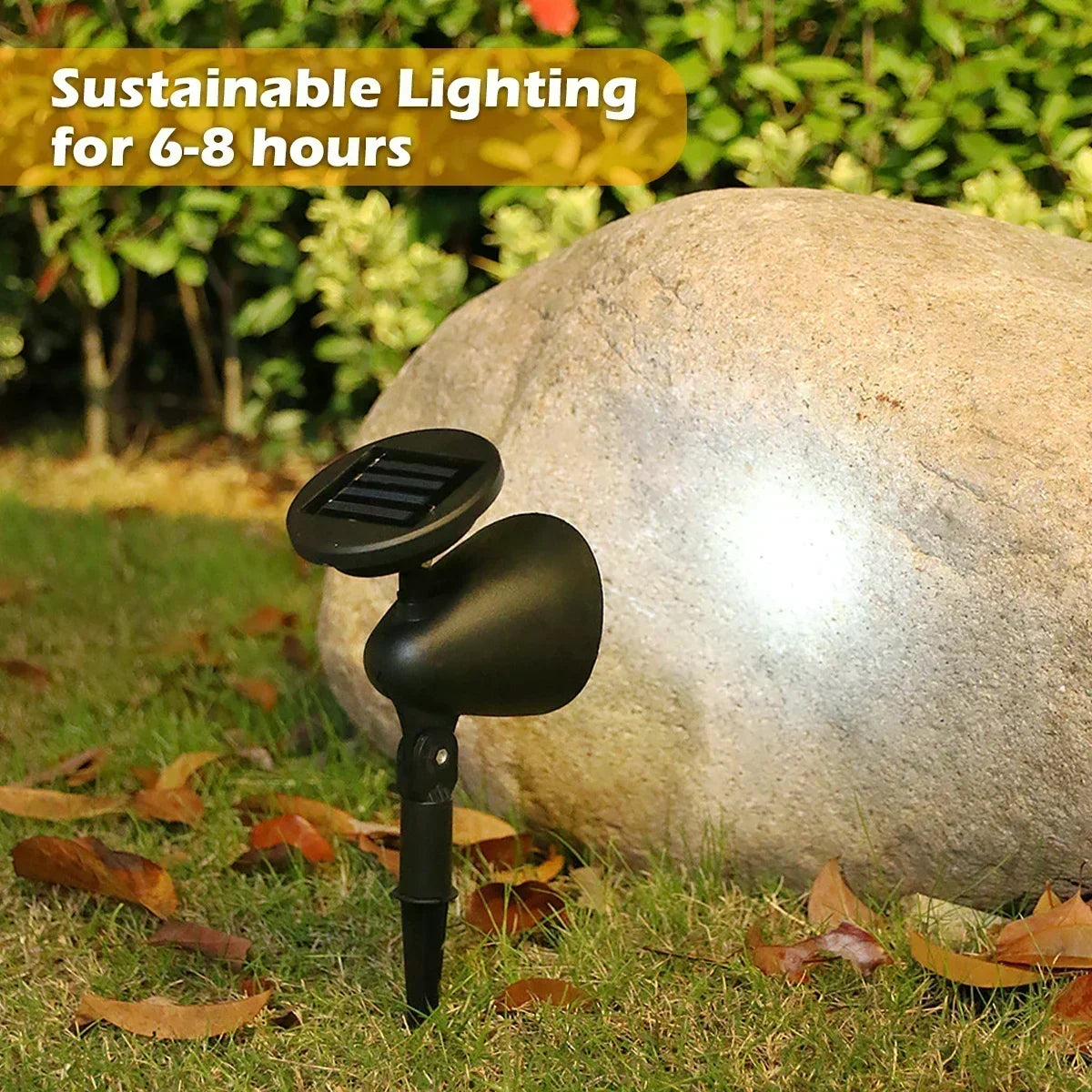 Solar 9 LED Ground Lights Outdoor, IP65 Waterproof Brightness Adjustable Spot Light for Garden Backyard Driveway Patio Decor