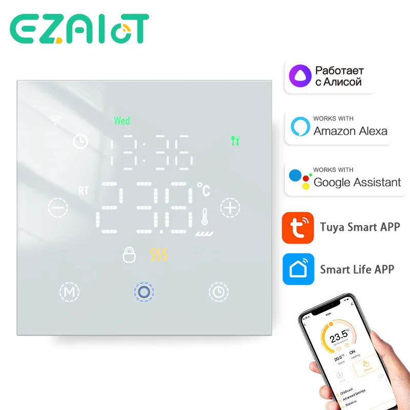 Smart Floor Heating Thermostat WiFi Tuya Temperature Controller Electric/Water/Gas Boiler Remote Thermoregulator Alexa Google