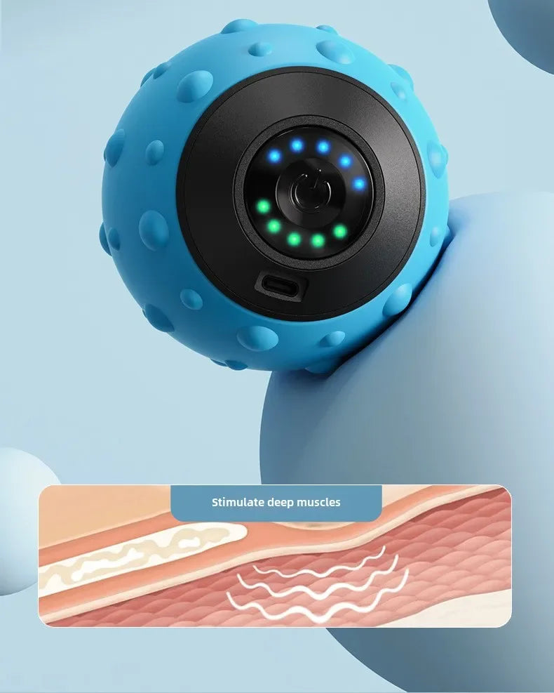 Vibrating Massage Ball for Muscle Recovery - Portable Therapy Tool Relaxation Treatment Tidesmit