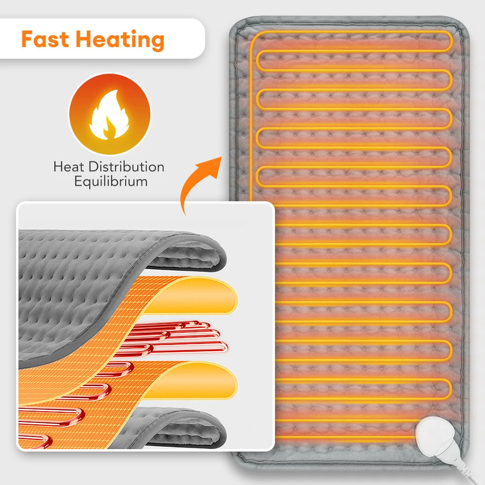 Electric Heating Pad for Back Pain Relief - 9 Heat Settings | Tidesmit Back Massage Instrument Tidesmit